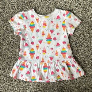 Koala Kids Summer Print Girls Ruffle Tee